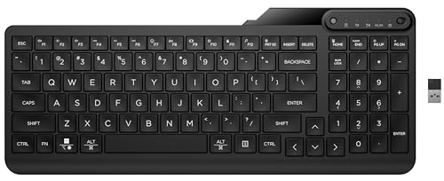 HP 475 - Tastatur - Dual-Mode, Multi-Device, kompakt, 2-Zonen-Layout, geringer Tastenhub, 12 programmierbare Tasten - kabellos - 2.4 GHz, Bluetooth 5.3 - Deutsch - Jet Black HP 475 - Tastatur - Dual-Mode, Multi-Device, kompakt, 2-Zonen-Layout, geringer Tastenhub, 12 programmierbare Tasten - kabellos - 2.4 GHz, Bluetooth 5.3 - Deutsch - Jet Black von HP Inc.