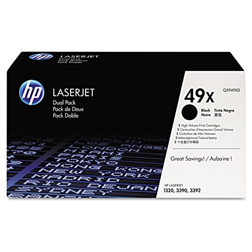 HP 49X 2er-Pack (Q5949XD) Schwarz Original Toner mit hoher Reichweite für HP Laserjet 1320tn, 3390, 3393, 4200 von HP