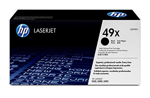 HP Original Toner 49X Q5949X Schwarz für Laserjet 1320/ 1320N/1320NW/ 1320T/ 1320TN/ 3390/ 3392 von HP