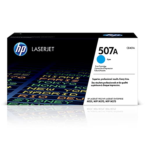 HP 507A (CE401A) Blau Original Toner für HP Laserjet Enterprise M551, Color M575, Pro 570,Cyan 6.000S von HP