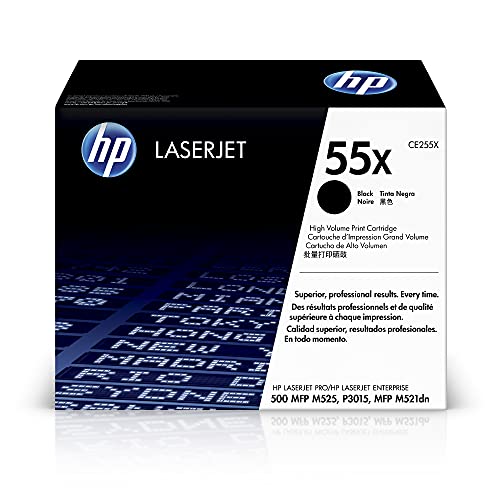 HP 55X (CE255X) Schwarz Original Toner mit hoher Reichweite für HP Laserjet Enterprise P3015, M525, HP Laserjet Pro M521 von HP