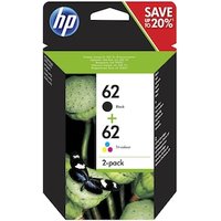 HP 62 N9J71AE Twin Pack Original Druckerpatronen 2er Pack (BK, C, M, Y) von HP