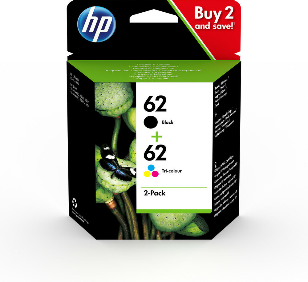 HP 62 Original Schwarz, Cyan, Magenta, Gelb Mehrfachverpackung HP 62 Original Schwarz, Cyan, Magenta, Gelb Mehrfachverpackung von HP