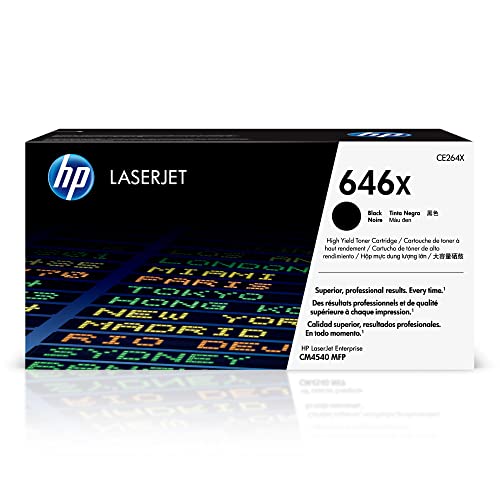 HP 646X (CE264X) Schwarz Original Toner mit hoher Reichweite für HP Color Laserjet Enterprise CM4540, XXL von HP