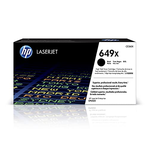 HP 649X (CE260X) Schwarz Original Toner mit hoher Reichweite für HP Color Laserjet Enterprise CP4525, XXL von HP