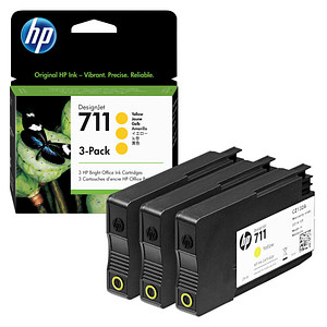 HP 711 (CZ136A) gelb Druckerpatronen, 3er-Set von HP
