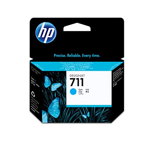 HP 711 Cyan 29 ml Original Druckerpatrone (CZ130A) mit originaler HP Tinte, für DesignJet T120, T125, T130, T520, T525, T530 Großformatdrucker sowie den HP 711 DesignJet Druckkopf von HP