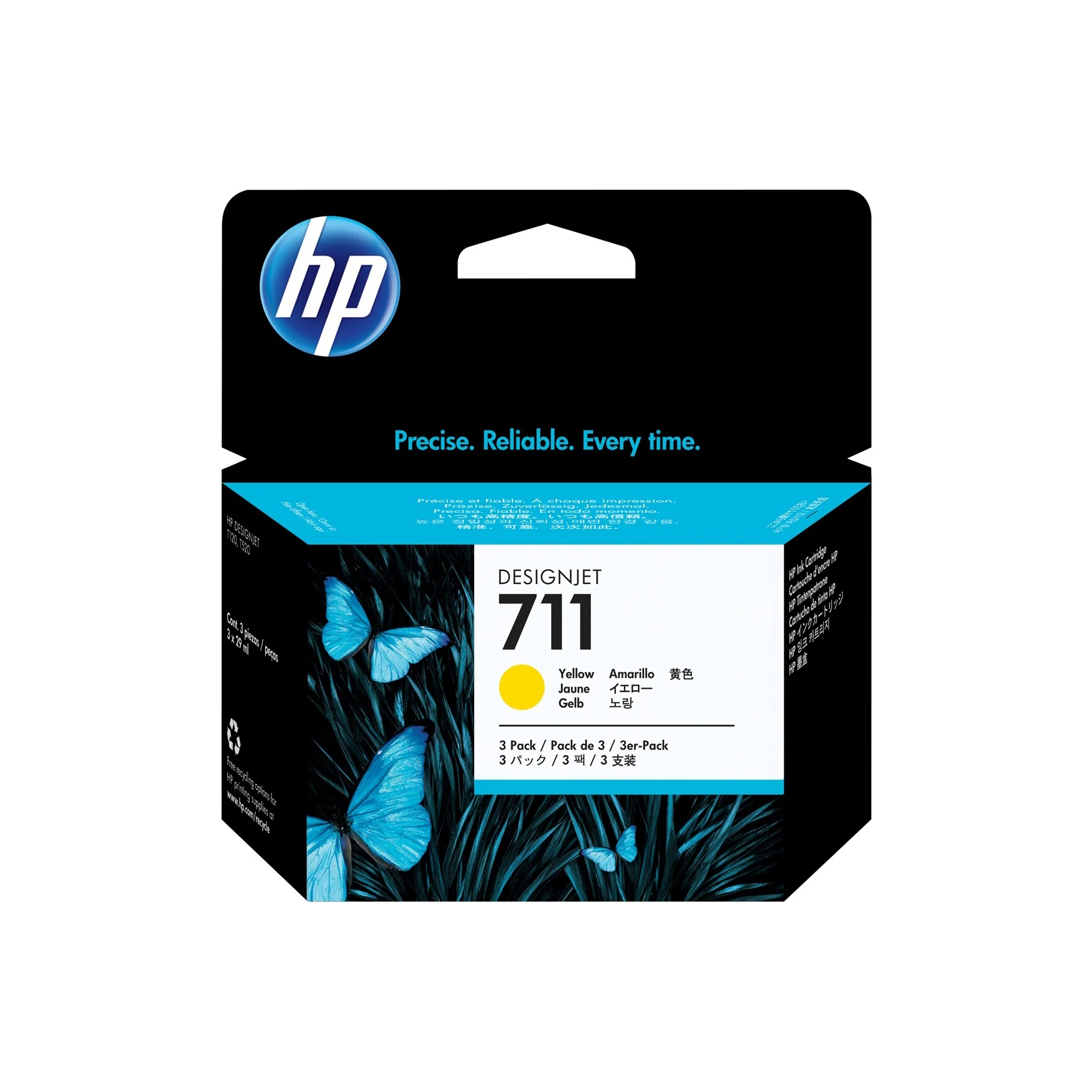 HP 711 (CZ136A) Original DesignJet Tintenpatronen Gelb 3er-Pack von HP