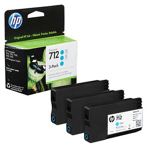 HP 712 (3ED77A) cyan Druckerpatronen, 3er-Set von HP