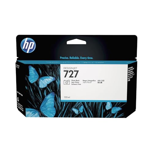 HP 727 Fotoschwarz 130 ml Original Druckerpatrone (B3P23A) für HP DesignJet mit HP Tinte für Großformatdrucker der Serien HP DesignJet T2500, T1500 & T900 sowie den HP 727 DesignJet Druckkopf von HP