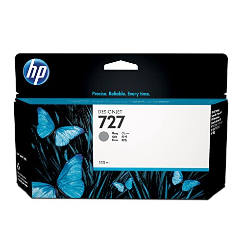 HP 727 Grau 130 ml Original Druckerpatrone (B3P24A) für HP DesignJet, mit originaler HP Tinte, für Großformatdrucker der Serien HP DesignJet T2500, T1500 & T900 sowie den HP 727 DesignJet Druckkopf von HP