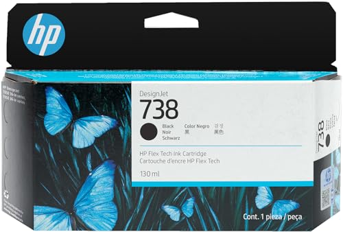 HP 738 130-ml Black DesignJet Ink Cartridge Druckerpatrone 1 Stück(e) Original Standardertrag Schwarz von HP