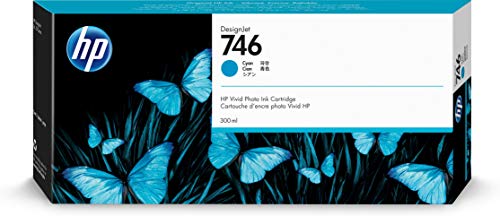 HP 746 (P2V80A) Original Tintenpatrone, Fototinte für DesignJet, Cyan, 300 ml von HP