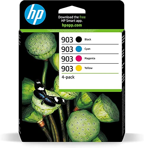 HP 903 (6ZC73AE) Multipack Original Druckerpatronen 1xBlau, 1xRot, 1xGelb, 1xSchwarz für HP OfficeJet 6950, 6951 HP OfficeJet Pro 6960, 6970, 6974 von HP