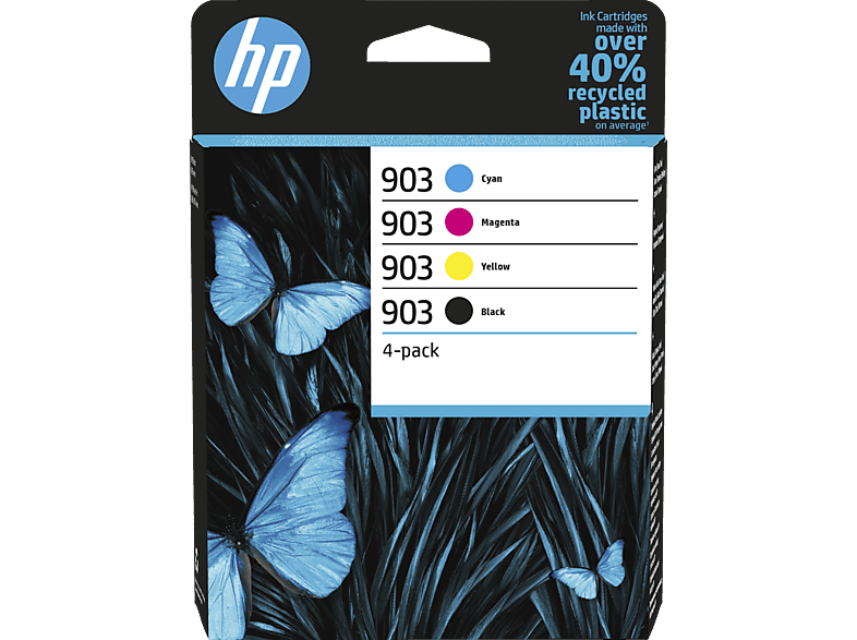 HP 903 4er-Pack Tintenpatrone Schwarz, Cyan, Magenta, Gelb (6ZC73AE) von HP