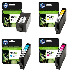 HP 903XL (3HZ51AE) schwarz, cyan, magenta, gelb Druckerpatronen, 4er-Set von HP