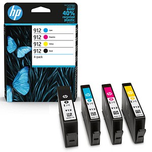 HP 912 (6ZC74AE) schwarz, cyan, magenta, gelb Druckerpatronen, 4er-Set von HP