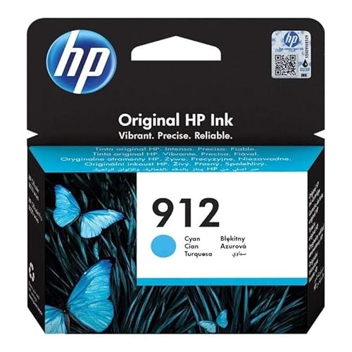 HP 912 3YL77AE, Cyan, Original-Tintenpatrone, kompatibel mit OfficeJet Pro Series 8010, 8020 Tintenstrahldruckern von HP