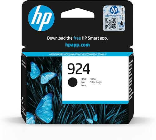 HP 924 (‎‎4K0U6NE) Schwarz Original Druckerpatrone, für HP OfficeJet Pro 8124e, 8122e, 8132e, 8135e, 8134e, 8125e All-in-One-Drucker von HP