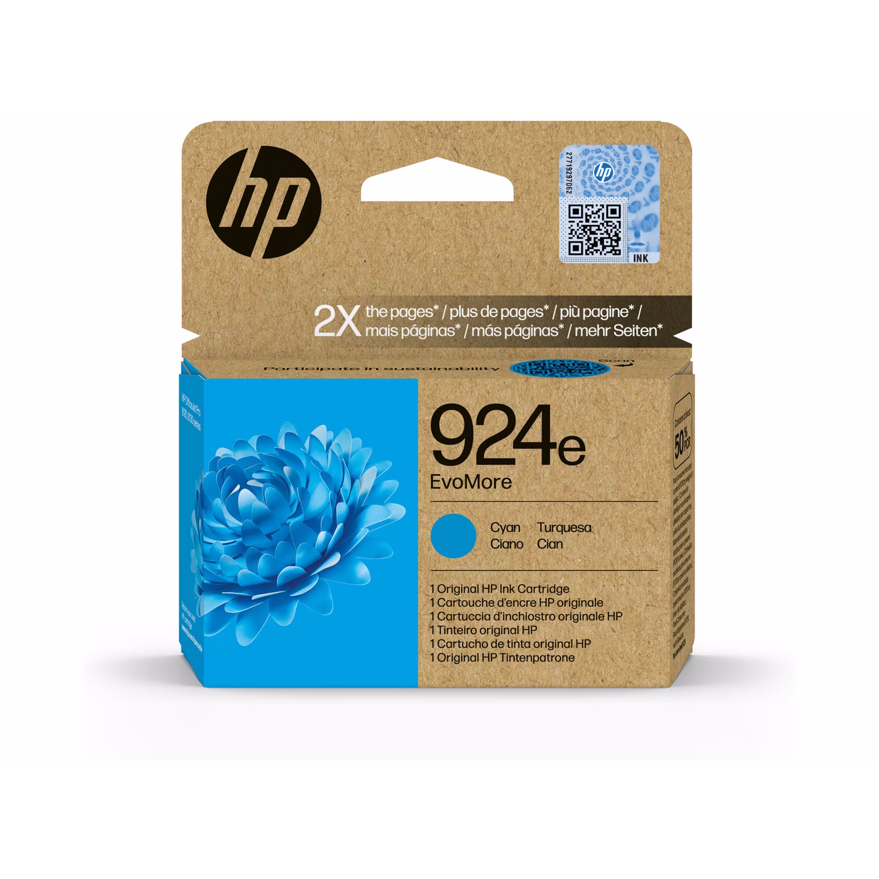 HP 924e EvoMore (4K0U7NE) Original Druckerpatrone Cyan von HP