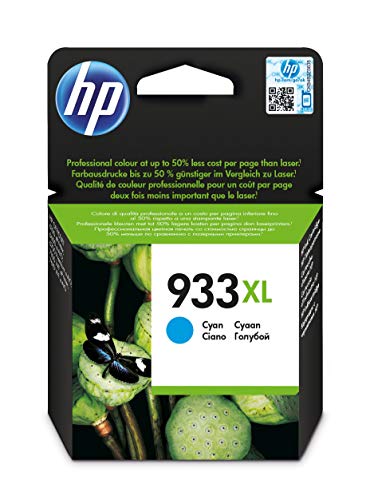 HP 933XL Cyan Original Druckerpatronen mit hoher Reichweite für HP OfficeJet 7510, 7612, 7110, 6700, 6100, 6600, Cyan, XL von HP