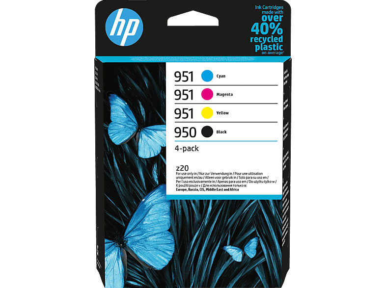 HP 950/1 4er Pack Tintenpatrone Schwarz, Cyan, Magenta, Gelb (6ZC65AE) von HP