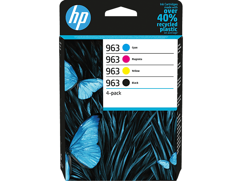 HP 963 Tintenpatrone Schwarz, Cyan, Magenta, Gelb (6ZC70AE) von HP