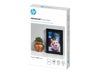 HP Advanced Fotopapier glänzend, 250 g/m2, 10 x 15 cm (101 x 152 mm), 100 Blatt, Glanz, 250 g/m², Laser/Inkjet, 10x15 cm, Schwarz, Blau, Weiß, 100 Blätter von HP