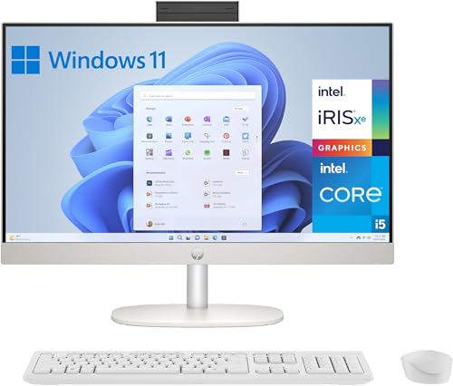HP All-in-One 24-cr0010ss – Desktop-PC 23,8 Zoll FHD (Intel Core i5-1335U, 16 GB RAM, 512 GB SSD, Intel Iris X Graphics, Windows 11 Home) weiß, spanische QWERTY-Tastatur von HP