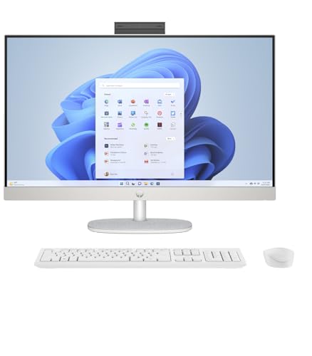 HP All-in-One Desktop-PC | 27" FHD Display | AMD Ryzen™ 7 7730U | 16 GB DDR4 RAM | 1 TB SSD | AMD Radeon™-Grafikeinheit | Windows 11 Home | Weiß von HP