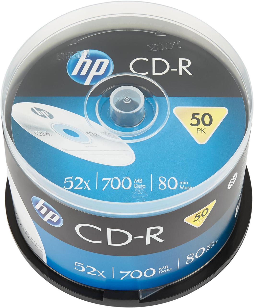 HP CD-R 700MB 52x 50er Cakebox Spindel HP CD-R 700MB 52x 50er Cakebox Spindel von HP Inc.