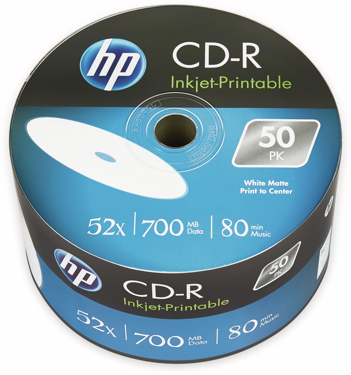 HP CD-R 80Min, 700MB, 52x, Bulk-Pack, 50 CDs, bedruckbar von HP