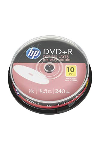 HP DVD+R DL Rohlinge bedruckbar, 10er Spindel DVD+R 8,5 GB von HP