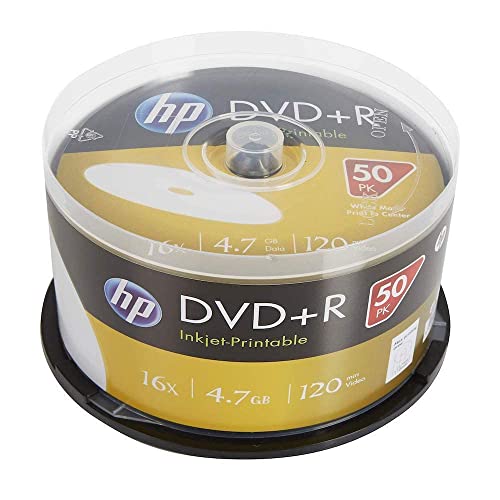 HP DVD+R Rohlinge bedruckbar, 50er Spindel DVD+R 4,7 GB von HP