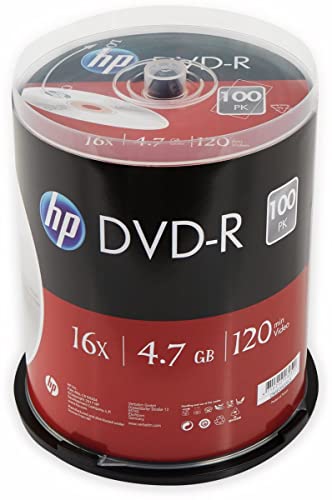 HP DVD-R Rohlinge Silver Surface, 100er Spindel DVD-R 4,7 GB von HP