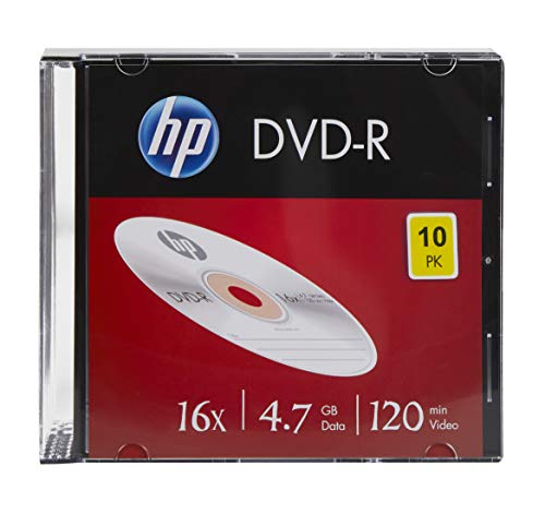 HP DVD-R Rohlinge Silver Surface, 10er Slimcase DVD-R 4,7 GB von HP