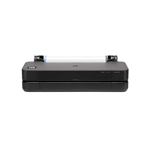 HP DesignJet T230 24 Zoll (61 cm 5HB07D), Großformatdrucker, Plotter, Standard A4-A1, 68 A1-Ausdrucke/Stunde, Wi-Fi, Ethernet, USB, 2400x1200 dpi, Recyceltes Metall, 1 Jahr Garantie, HP Click, Schwarz von HP