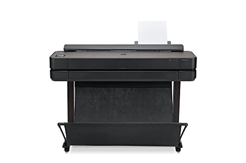 HP DesignJet T650 Großformatdrucker, 36 Zoll, bis zu A0, mobiles Drucken, Wi-Fi, Gigabit Ethernet, Hi-Speed USB 2.0 (5HB10A), Schwarz von HP