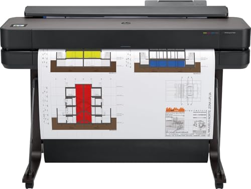 HP DesignJet T650 Großformatdrucker, 36 Zoll, bis zu A0, mobiles Drucken, Wi-Fi, Gigabit Ethernet, Hi-Speed USB 2.0 (5HB10A), Schwarz von HP