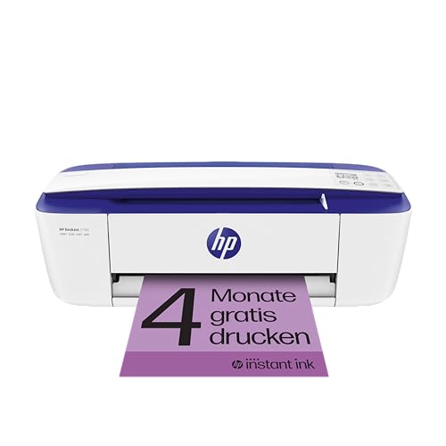 HP DeskJet 3760 Multifunktionsdrucker 4 Monate gratis drucken mit HP Instant Ink inklusive, Drucken, Scannen, Kopieren, WLAN, Airprint, A4, Dunkelblau von HP