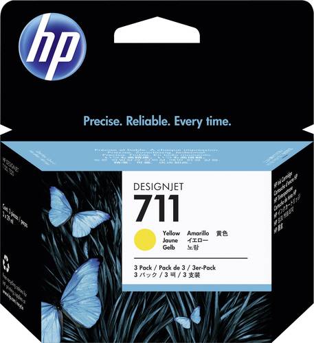 HP Druckerpatrone 711 Original 3er-Pack Gelb CZ136A von HP