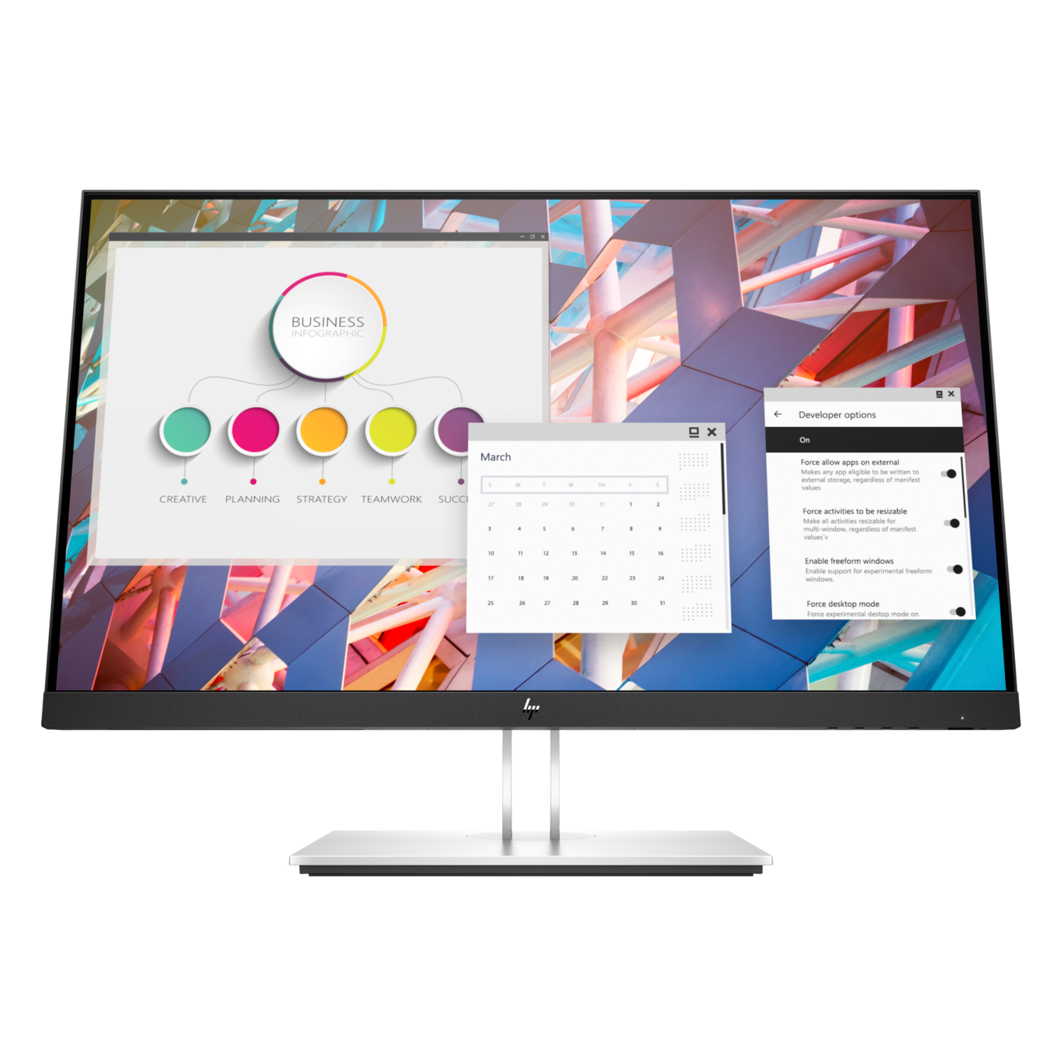 HP E24 G4 Office Monitor - IPS-Panel, Höhenverstellung, 5 ms von HP