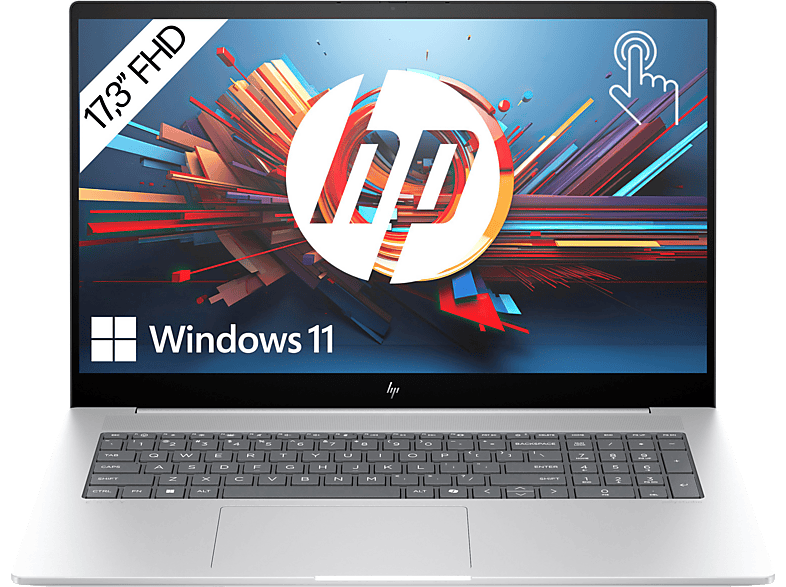 HP ENVY 17-da0377ng, Notebook, mit 17,3 Zoll Display Touchscreen, Intel® Core™ Ultra 7,155U Prozessor, 16 GB RAM, 1 TB SSD, NVIDIA GeForce RTX™ 3050, Gletschersilber, Windows 11 Home von HP