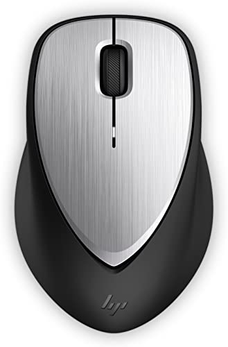 HP ENVY 500 (2LX92AA) kabellose Maus (wiederaufladbar, 1.600 dpi, Akkulaufzeit bi zu 11 Wochen, 3 Tasten, Scrollrad, USB dongle) schwarz / silber von HP