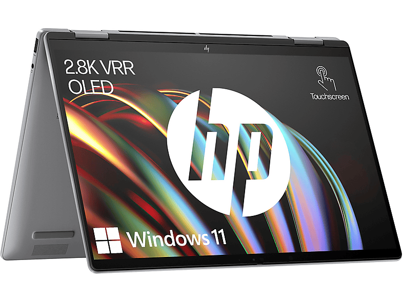 HP ENVY x360 14-fc0377ng, OLED Display, Convertible, mit 14 Zoll Display Touchscreen, Intel® Core™ Ultra 7 155U Prozessor, 16 GB RAM, 1 TB SSD, Onboard Graphics, Grau, Windows 11 Home (64 Bit) von HP
