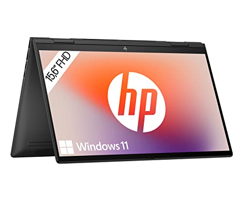 HP ENVY x360 2-in-1 Laptop, 15,6" FHD Touchscreen, AMD Ryzen 7 7730U, 16 GB DDR4 RAM, 1 TB SSD, AMD Radeon-Grafik, Windows 11, QWERTZ, Schwarz von HP