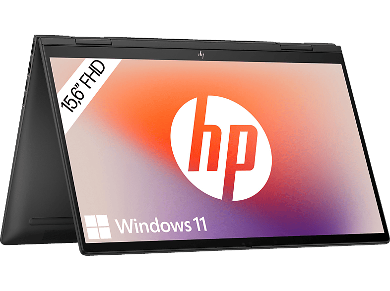 HP ENVY x360 2-in-1 Laptop 15-fh0355ng, Convertible, mit 15,6 Zoll Display Touchscreen, AMD Ryzen™ 5 7530U Prozessor, 16 GB RAM, 512 SSD, Radeon™ Onboard Graphics, Schwarz, Windows 11 Home (64 Bit) von HP