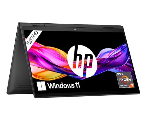 HP Envy x360 2-in-1 Laptop | 15,6" FHD Touchscreen | AMD Ryzen 7 7730U | 16 GB DDR4 RAM | 1 TB SSD | AMD Radeon Grafik | Windows 11 Home | QWERTZ | Schwarz von HP