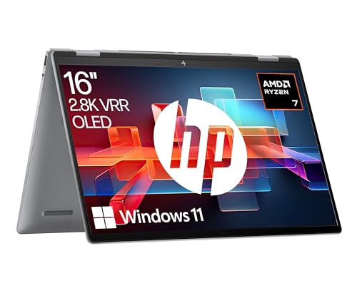 HP Envy x360 2-in1 Laptop | 16” OLED Touchscreen | AMD Ryzen 7 8840HS | 16 GB LPDDR5 RAM | 1TB SSD | AMD Radeon-Grafikeinheit | Windows 11 Home | Copilot+ Key | QWERTZ Tastatur | Silber von HP