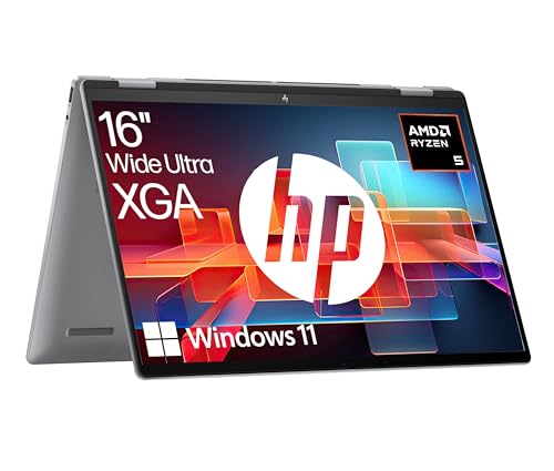 HP Envy x360 2-in1 Laptop | 16” WUXGA Touchscreen | AMD Ryzen 5 8640HS | 16 GB LPDDR5 RAM | 512 GB SSD | AMD Radeon-Grafikeinheit | Windows 11 Home | Copilot+ Key | QWERTZ Tastatur | Silber von HP